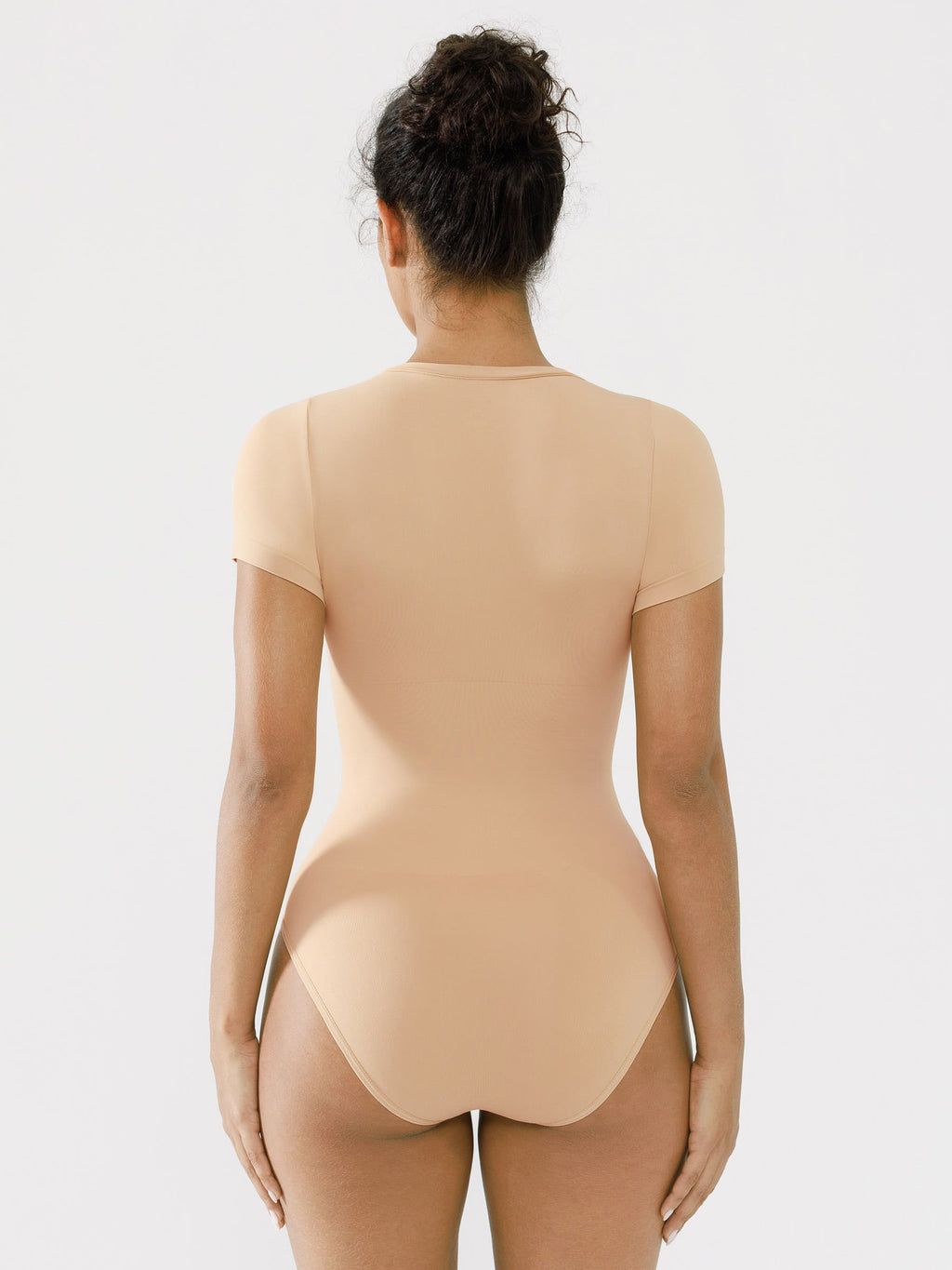 MyCurve Seamless Bodysuit Smooth Soft Fabric Crew Neck Short Sleeve