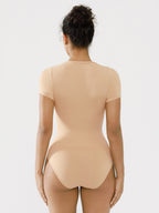 MyCurve Seamless Bodysuit Smooth Soft Fabric Crew Neck Short Sleeve