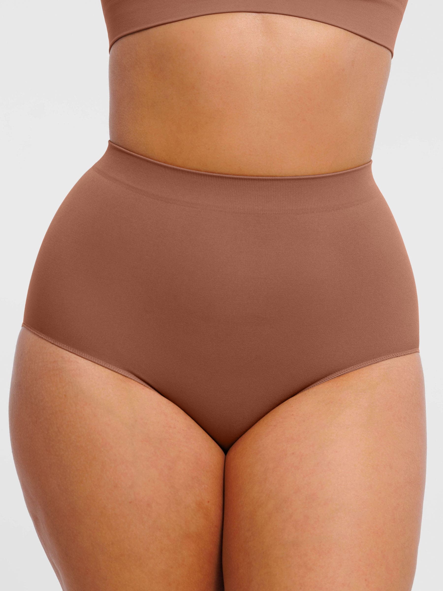 MyCurve Seamless High-Waist Tummy Control Antibacterial Peach Hip Brief