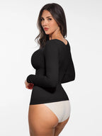 MyCurve Seamless Long Sleeve Tummy Control Thong Bodysuit