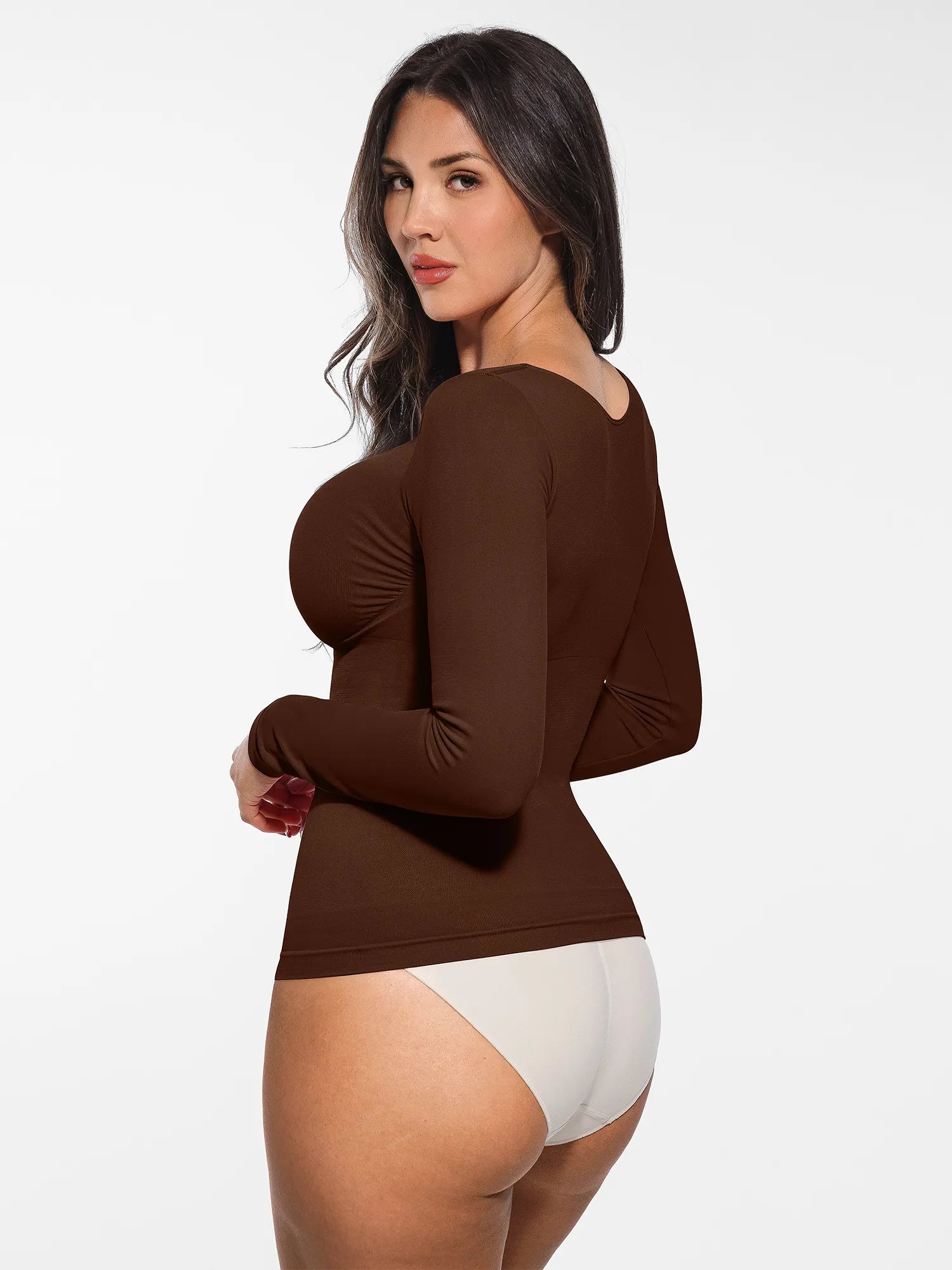 MyCurve Seamless Long Sleeve Tummy Control Thong Bodysuit