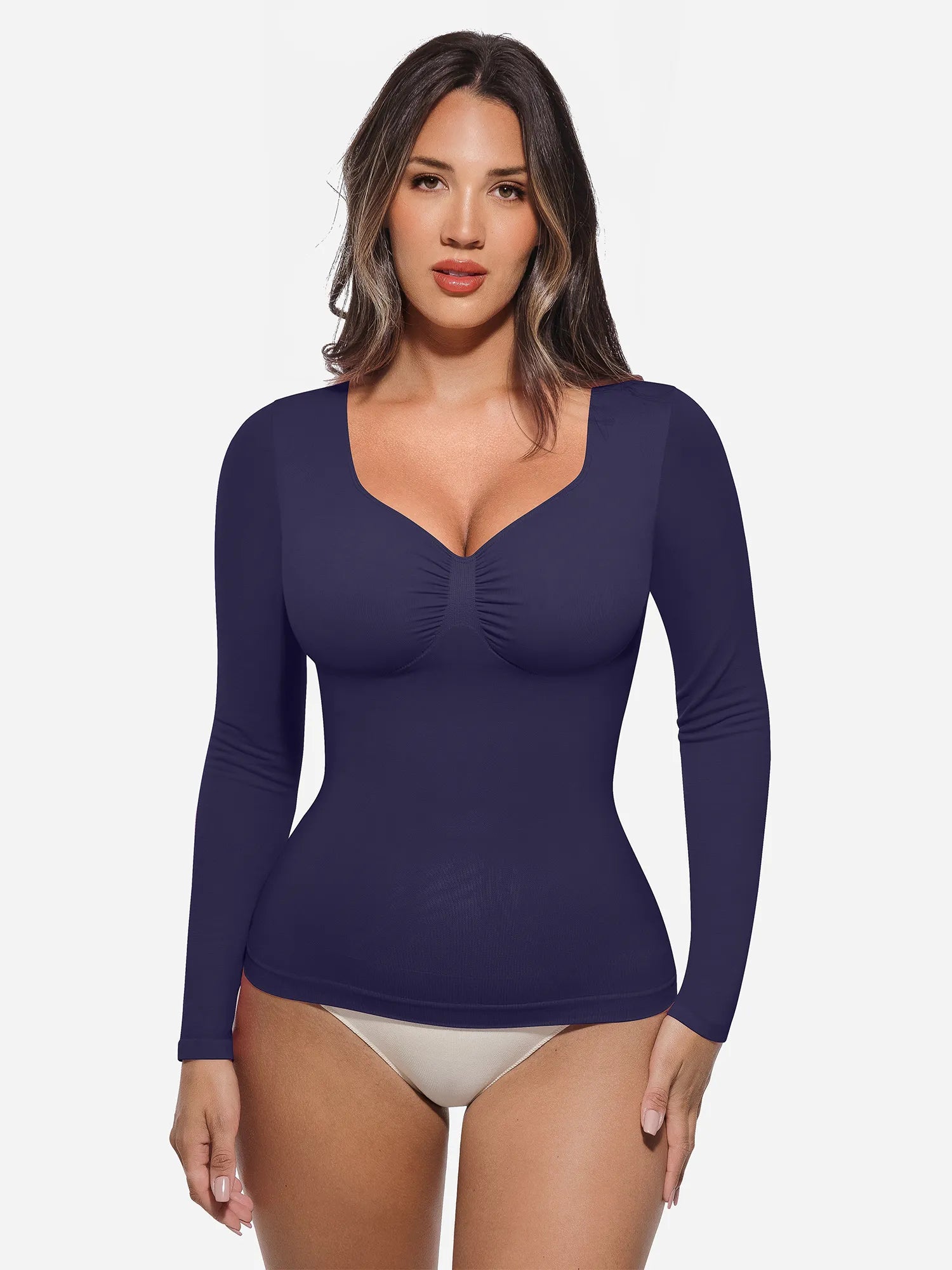 MyCurve Seamless Long Sleeve Tummy Control Thong Bodysuit