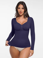MyCurve Seamless Long Sleeve Tummy Control Thong Bodysuit