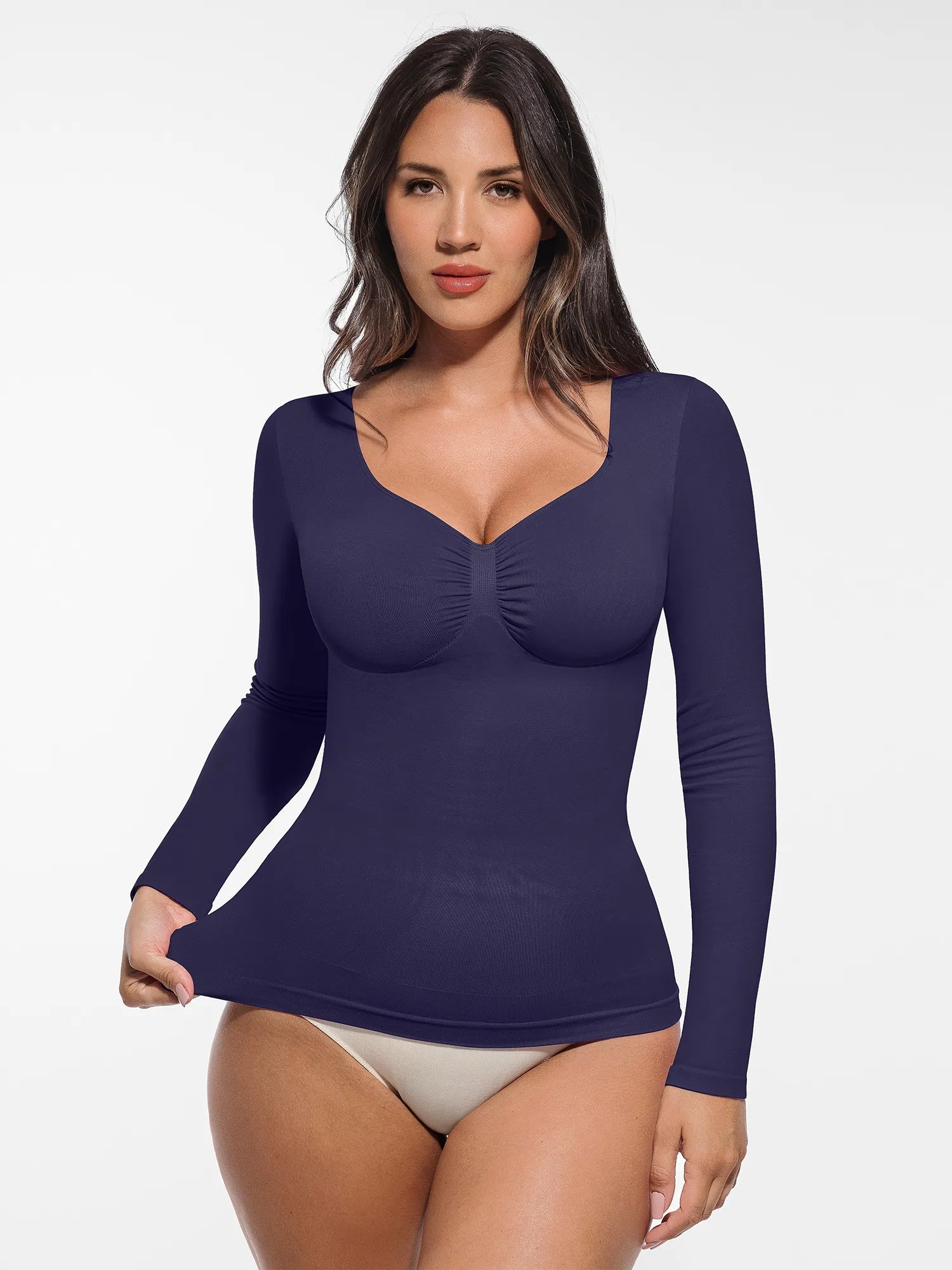 MyCurve Seamless Long Sleeve Tummy Control Thong Bodysuit