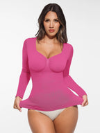 MyCurve Seamless Long Sleeve Tummy Control Thong Bodysuit