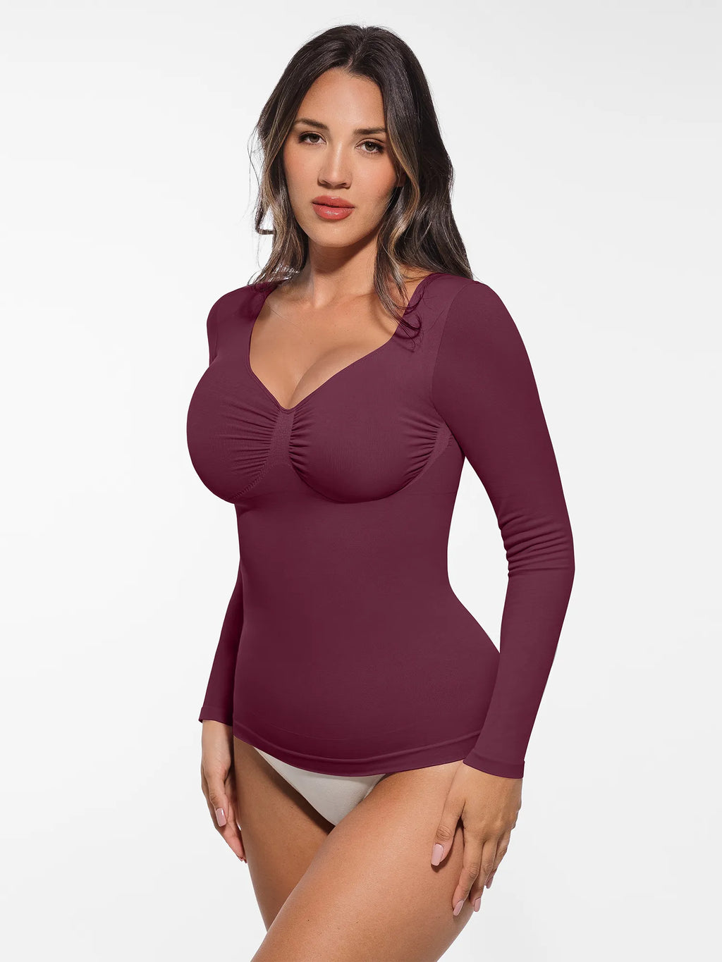 MyCurve Seamless Long Sleeve Tummy Control Thong Bodysuit