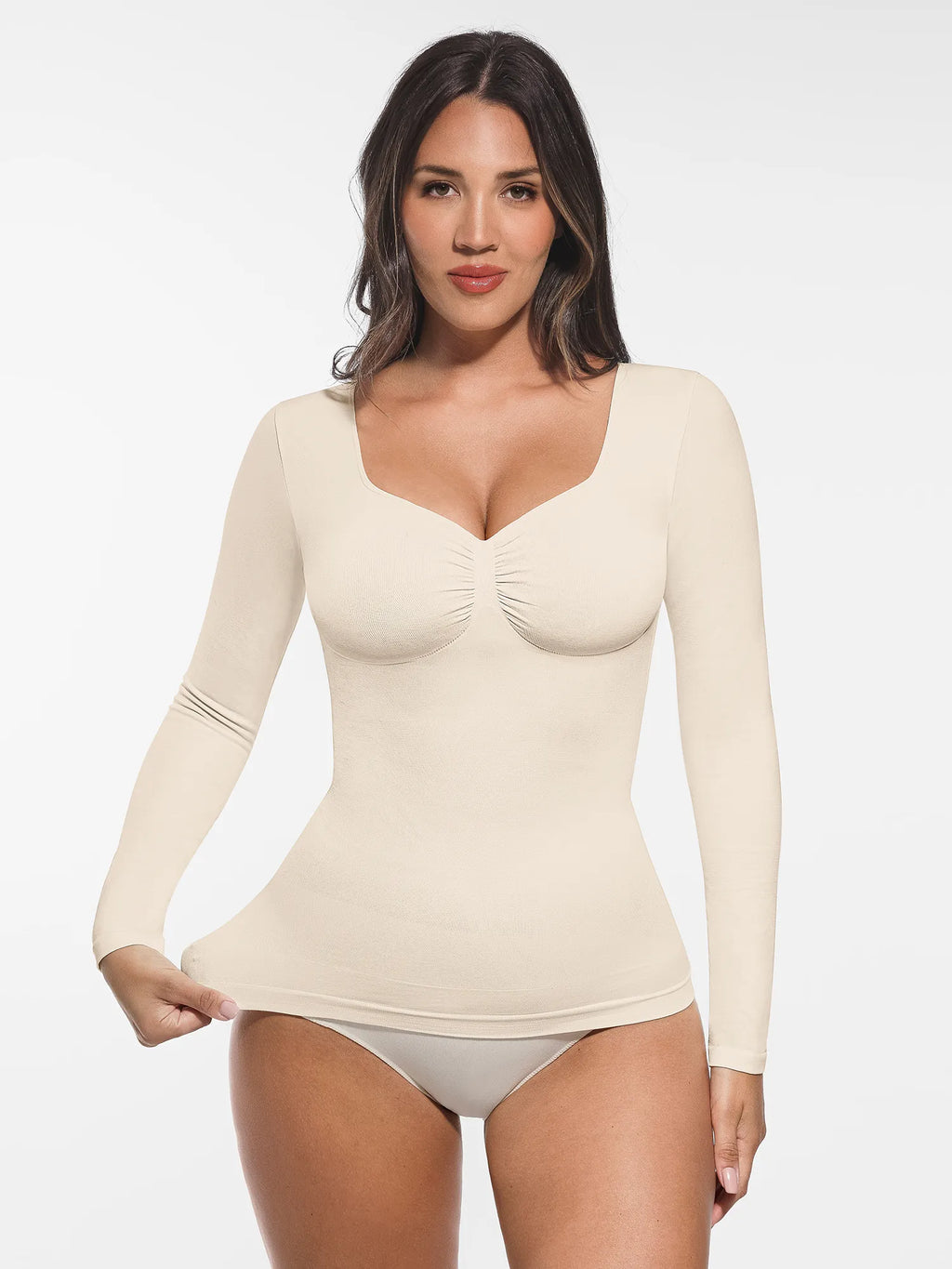 MyCurve Seamless Long Sleeve Tummy Control Thong Bodysuit