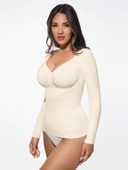 MyCurve Seamless Long Sleeve Tummy Control Thong Bodysuit
