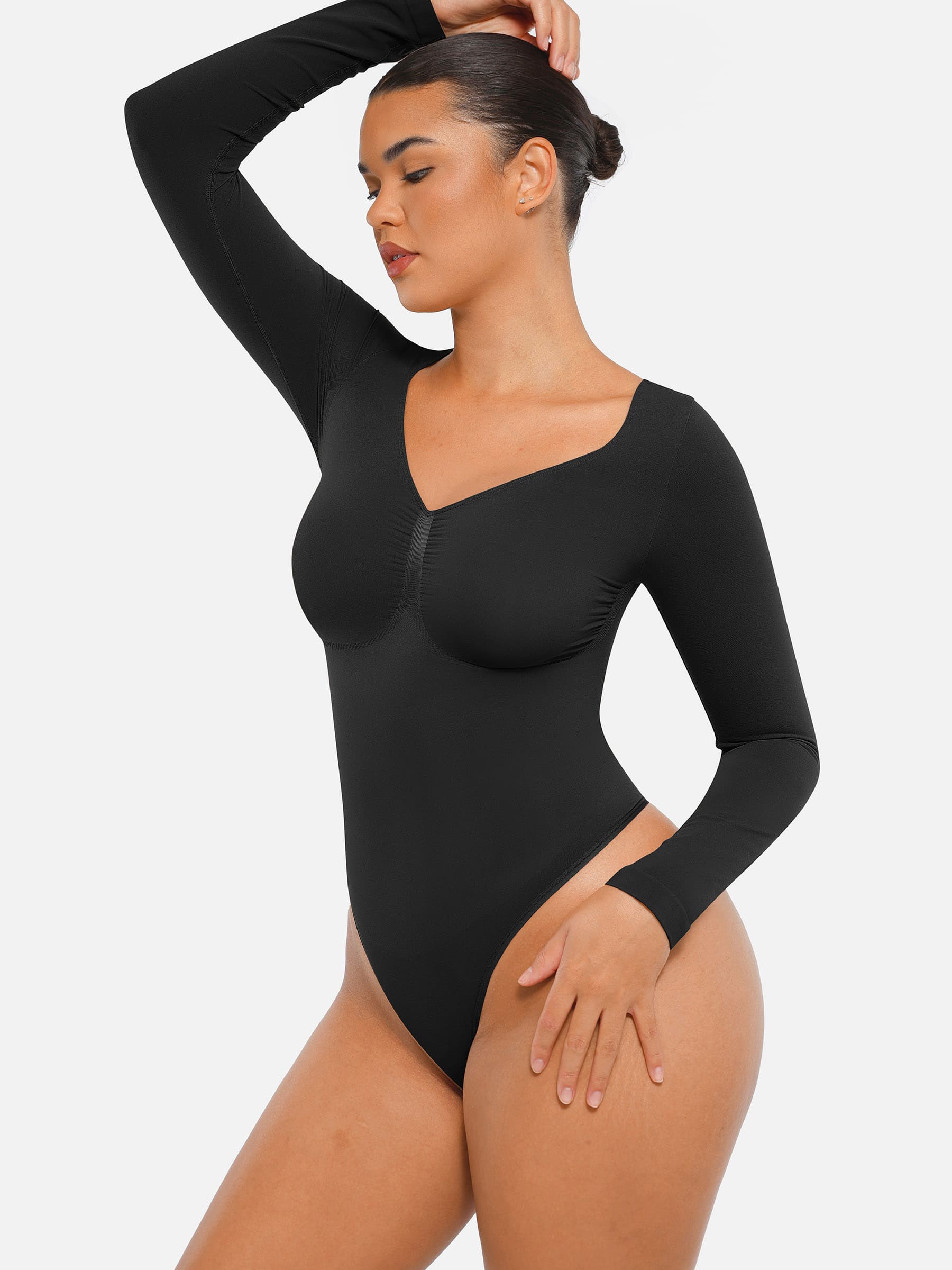 MyCurve Seamless Long Sleeve Tummy Control Thong Bodysuit