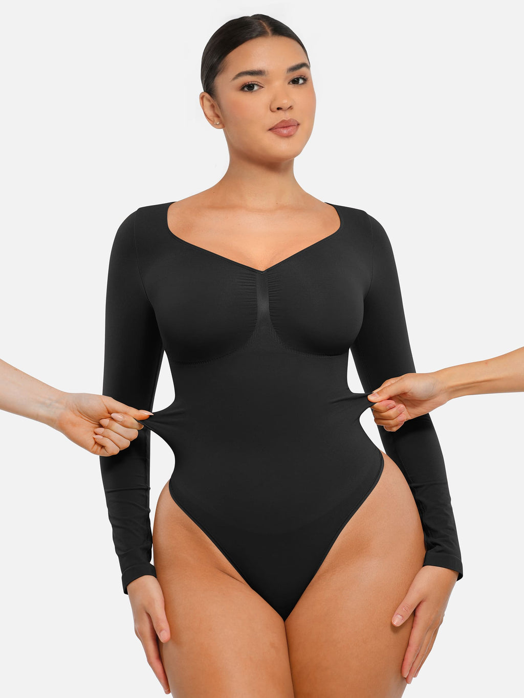 MyCurve Seamless Long Sleeve Tummy Control Thong Bodysuit