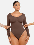 MyCurve Seamless Long Sleeve Tummy Control Thong Bodysuit