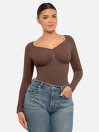 MyCurve Seamless Long Sleeve Tummy Control Thong Bodysuit