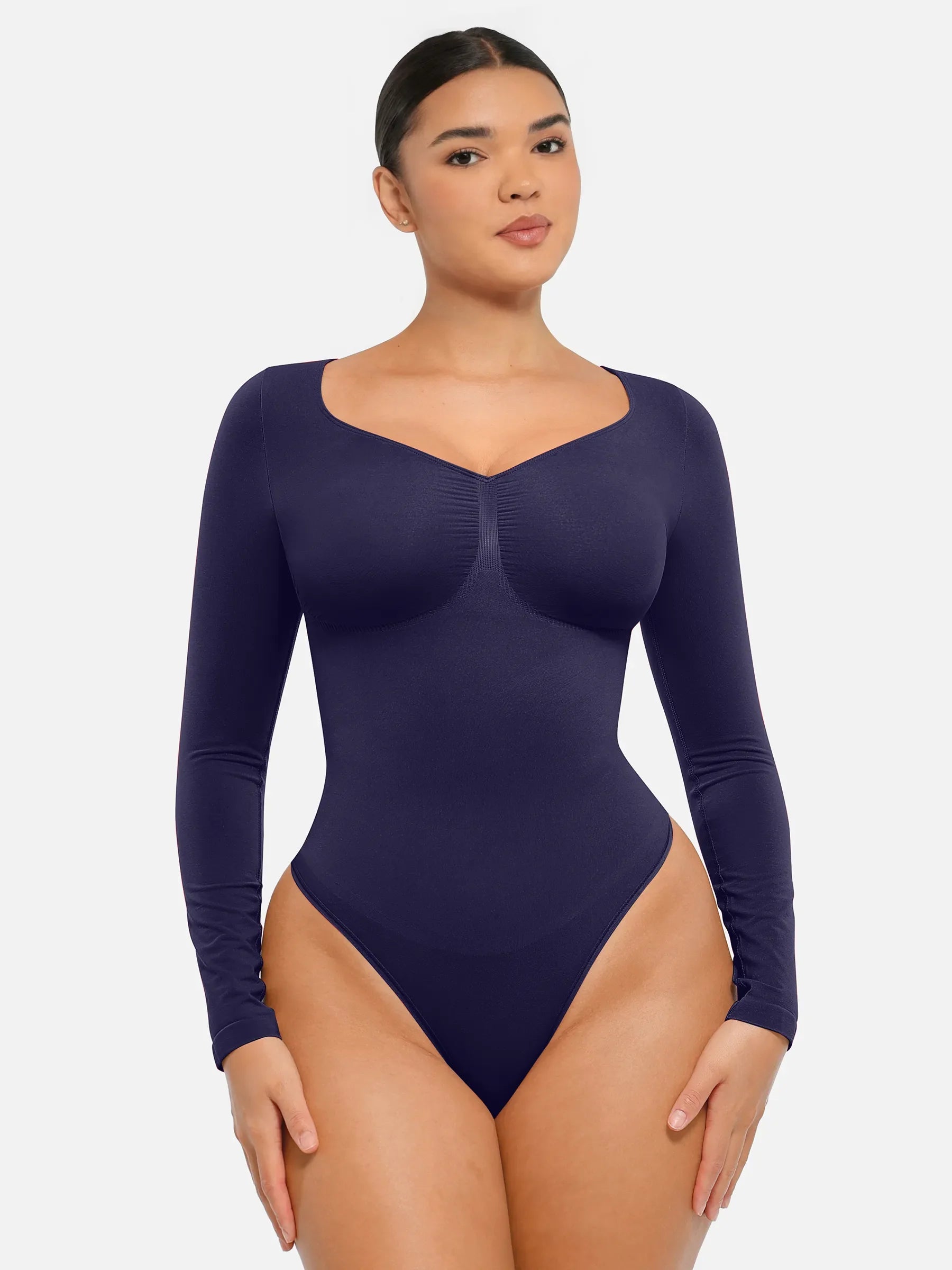 MyCurve Seamless Long Sleeve Tummy Control Thong Bodysuit