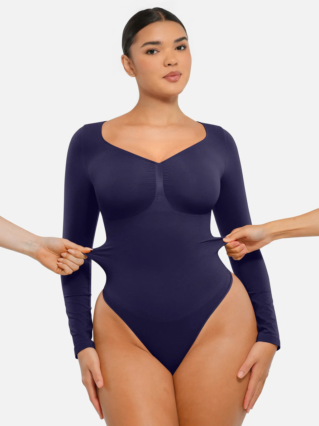 MyCurve Seamless Long Sleeve Tummy Control Thong Bodysuit