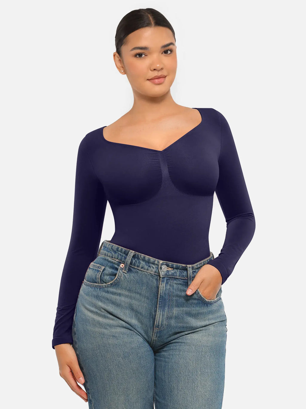 MyCurve Seamless Long Sleeve Tummy Control Thong Bodysuit