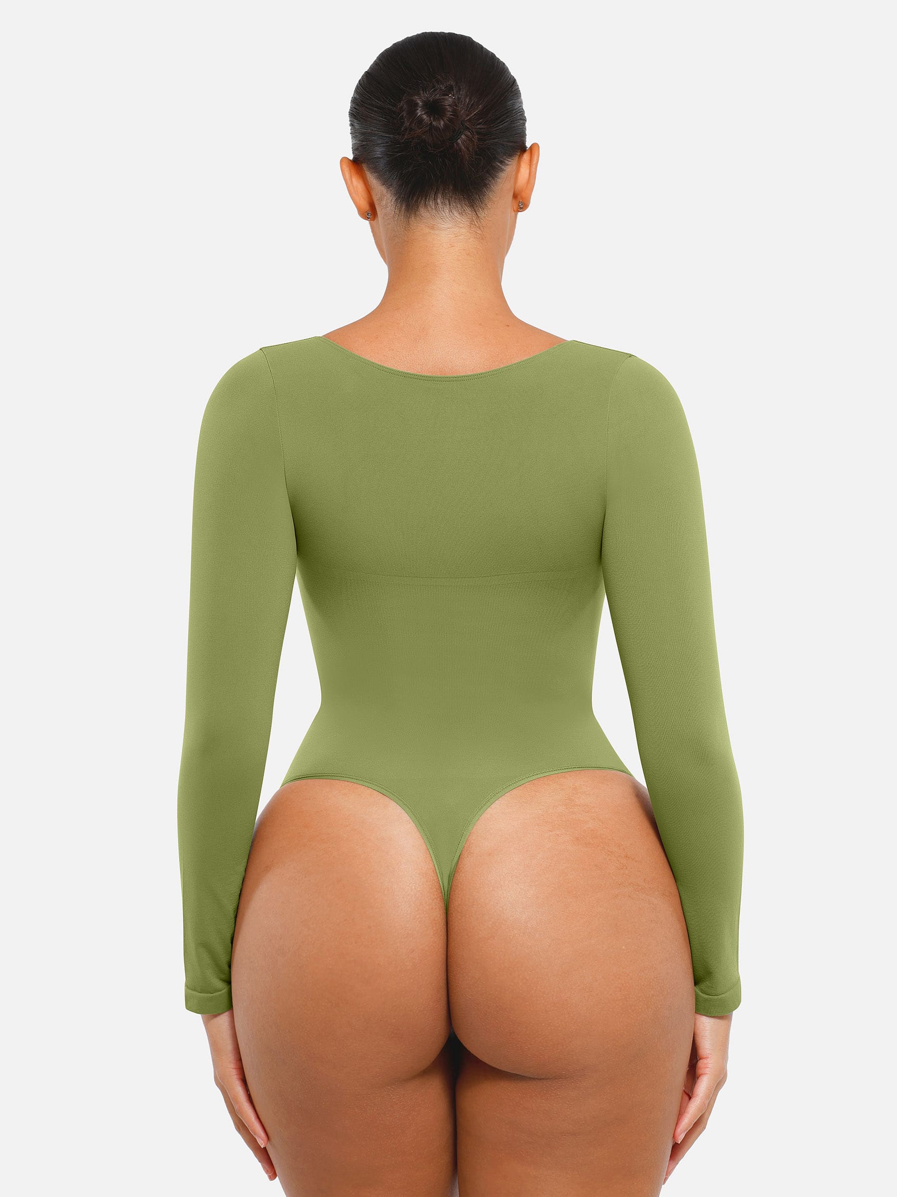 MyCurve Seamless Long Sleeve Tummy Control Thong Bodysuit