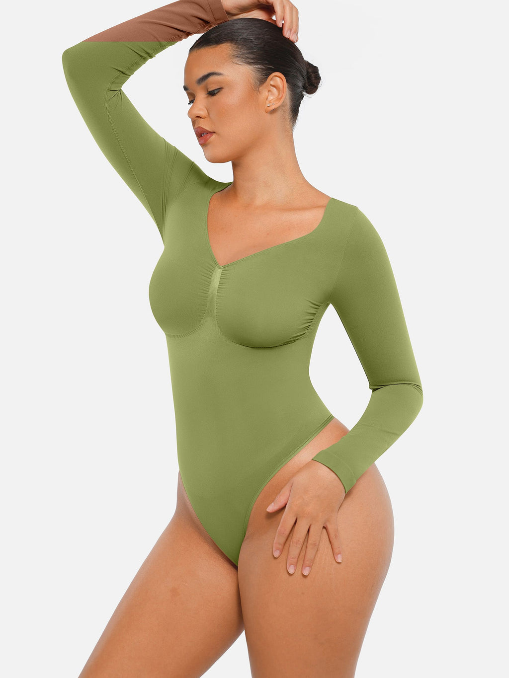MyCurve Seamless Long Sleeve Tummy Control Thong Bodysuit
