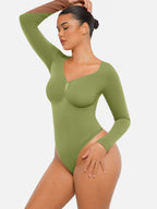 MyCurve Seamless Long Sleeve Tummy Control Thong Bodysuit