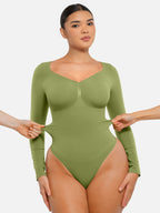 MyCurve Seamless Long Sleeve Tummy Control Thong Bodysuit