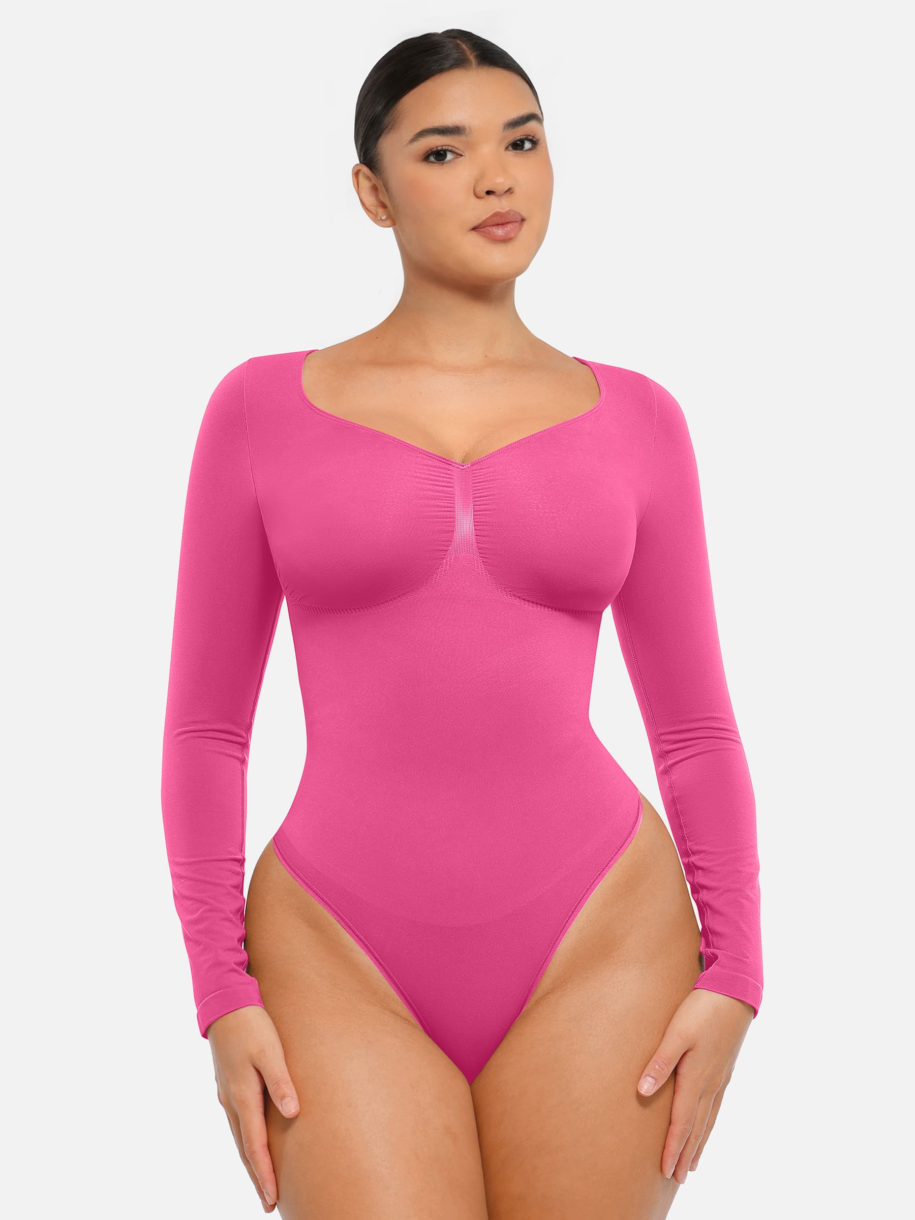 MyCurve Seamless Long Sleeve Tummy Control Thong Bodysuit