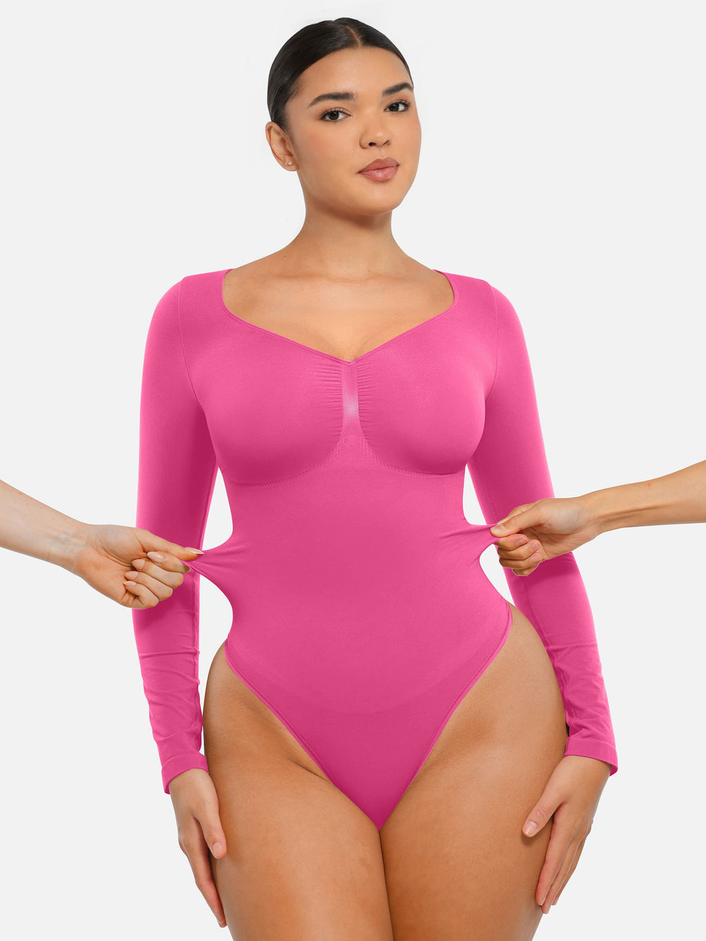 MyCurve Seamless Long Sleeve Tummy Control Thong Bodysuit