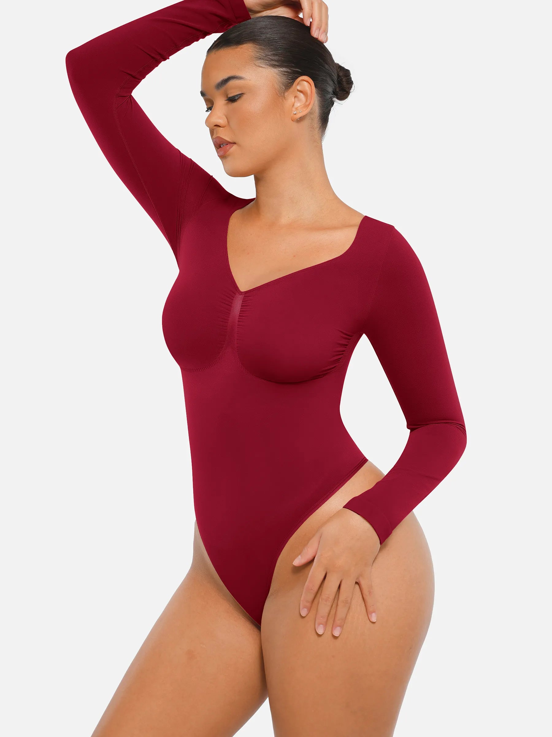 MyCurve Seamless Long Sleeve Tummy Control Thong Bodysuit