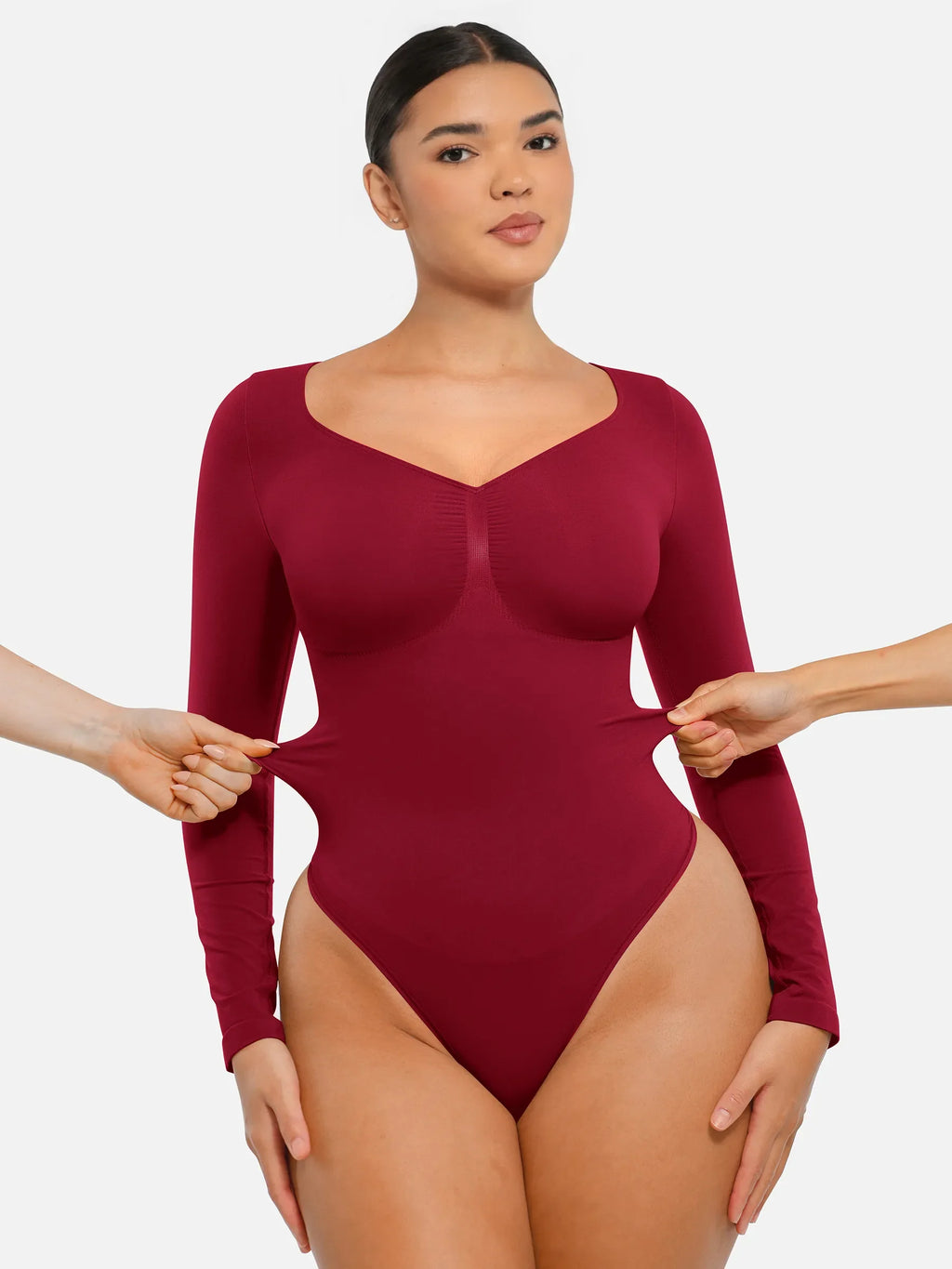 MyCurve Seamless Long Sleeve Tummy Control Thong Bodysuit
