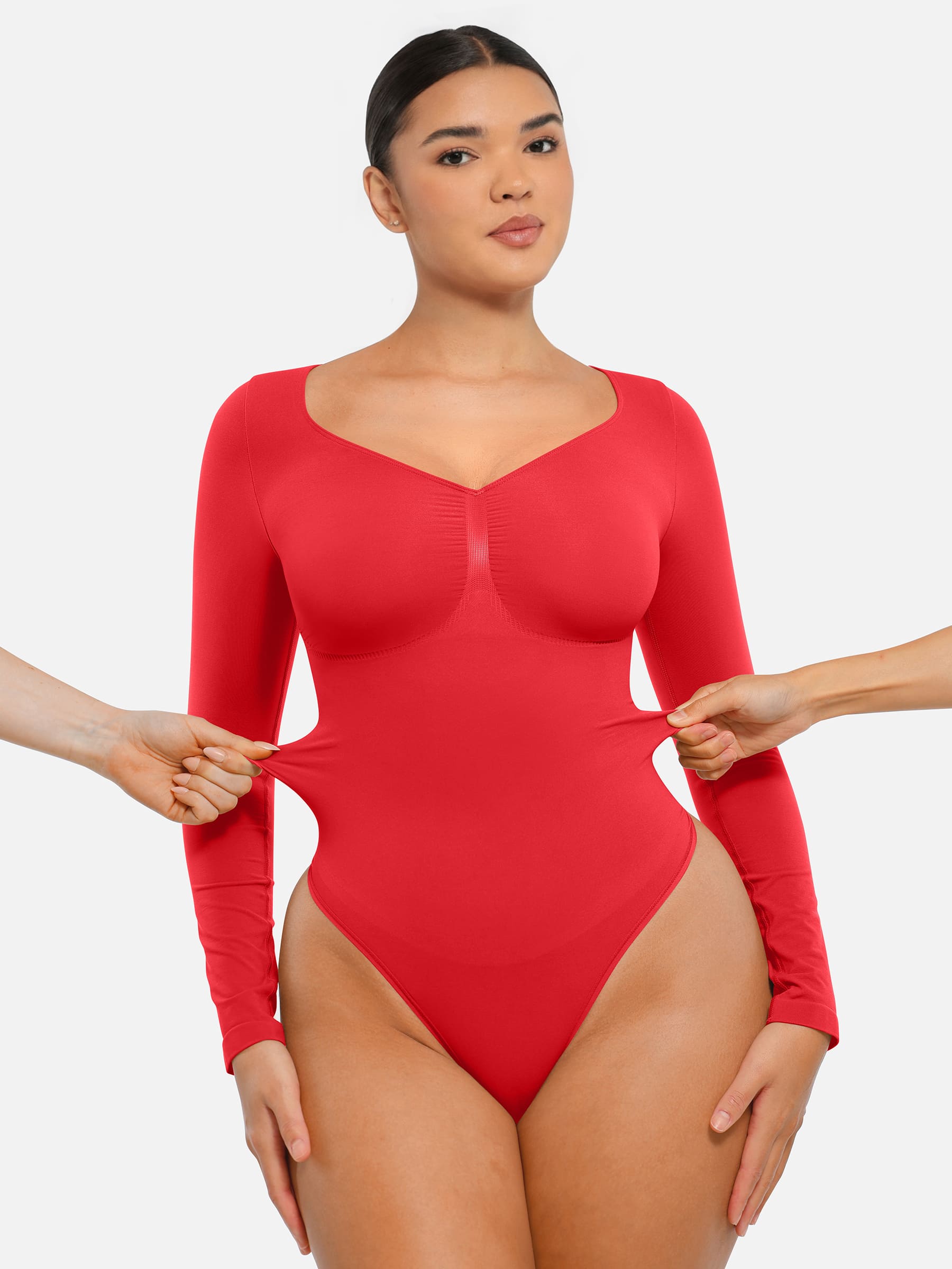 MyCurve Seamless Long Sleeve Tummy Control Thong Bodysuit