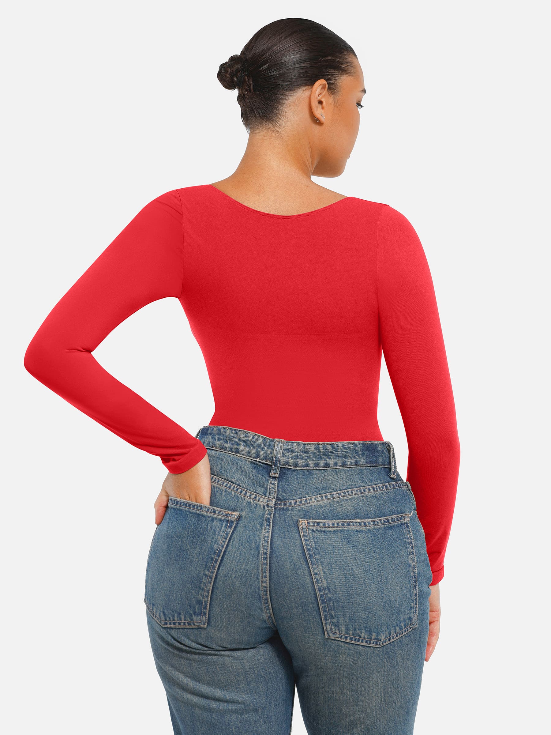 MyCurve Seamless Long Sleeve Tummy Control Thong Bodysuit