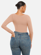 MyCurve Seamless Long Sleeve Tummy Control Thong Bodysuit