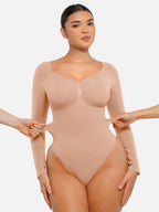 MyCurve Seamless Long Sleeve Tummy Control Thong Bodysuit
