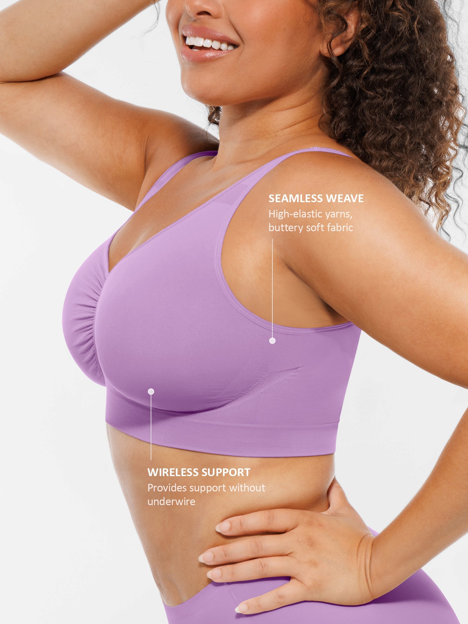 Conjunto de sujetadores de uso diario con tirantes anchos y sin aros MyCurve