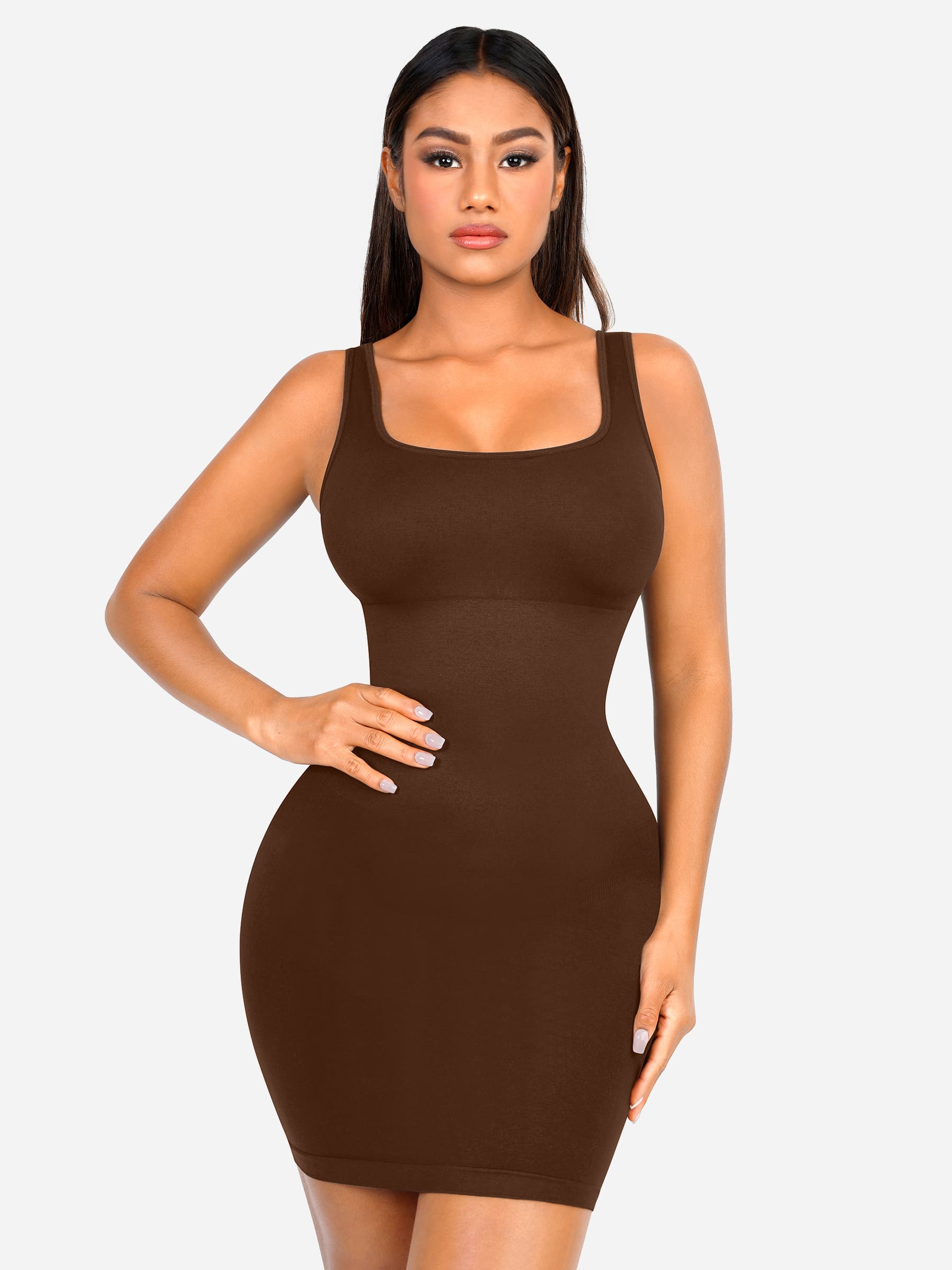 MyCurve Seamless Square Neck Shaping Dress