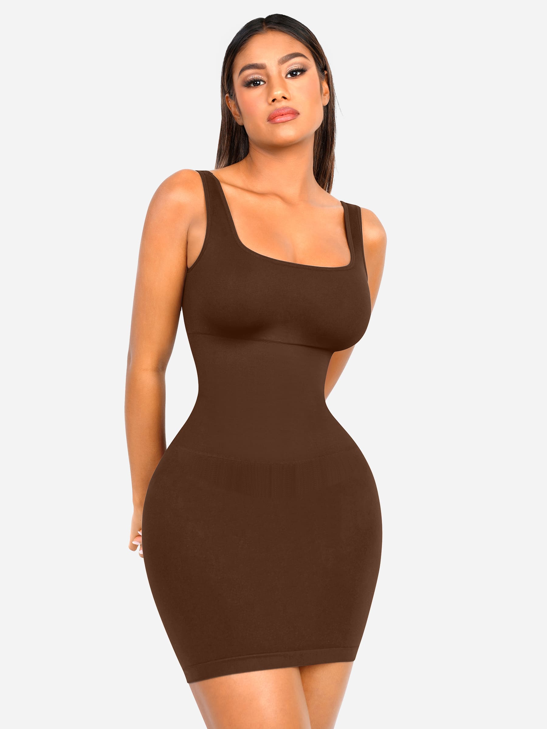 MyCurve Seamless Square Neck Shaping Dress
