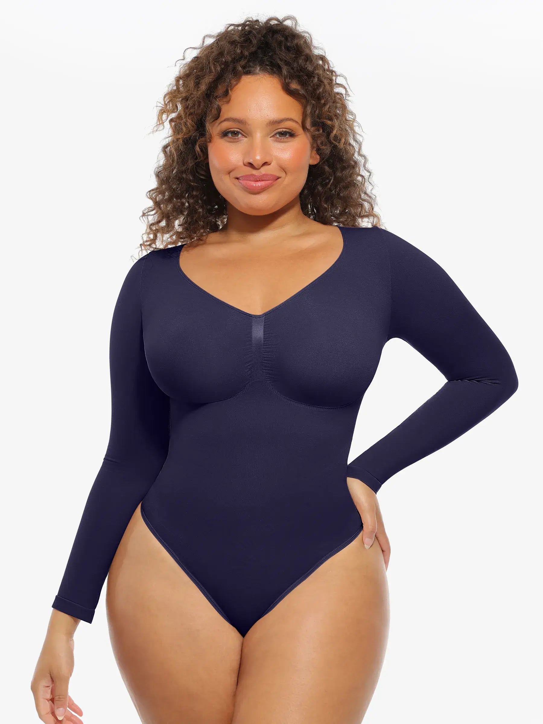 MyCurve Seamless Supportive Long Sleeve Tummy Control Bodysuit