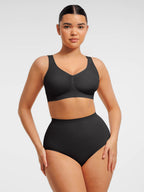 Conjunto de sujetador de tirantes anchos sin costuras y braguita moldeadora de abdomen sin costuras MyCurve