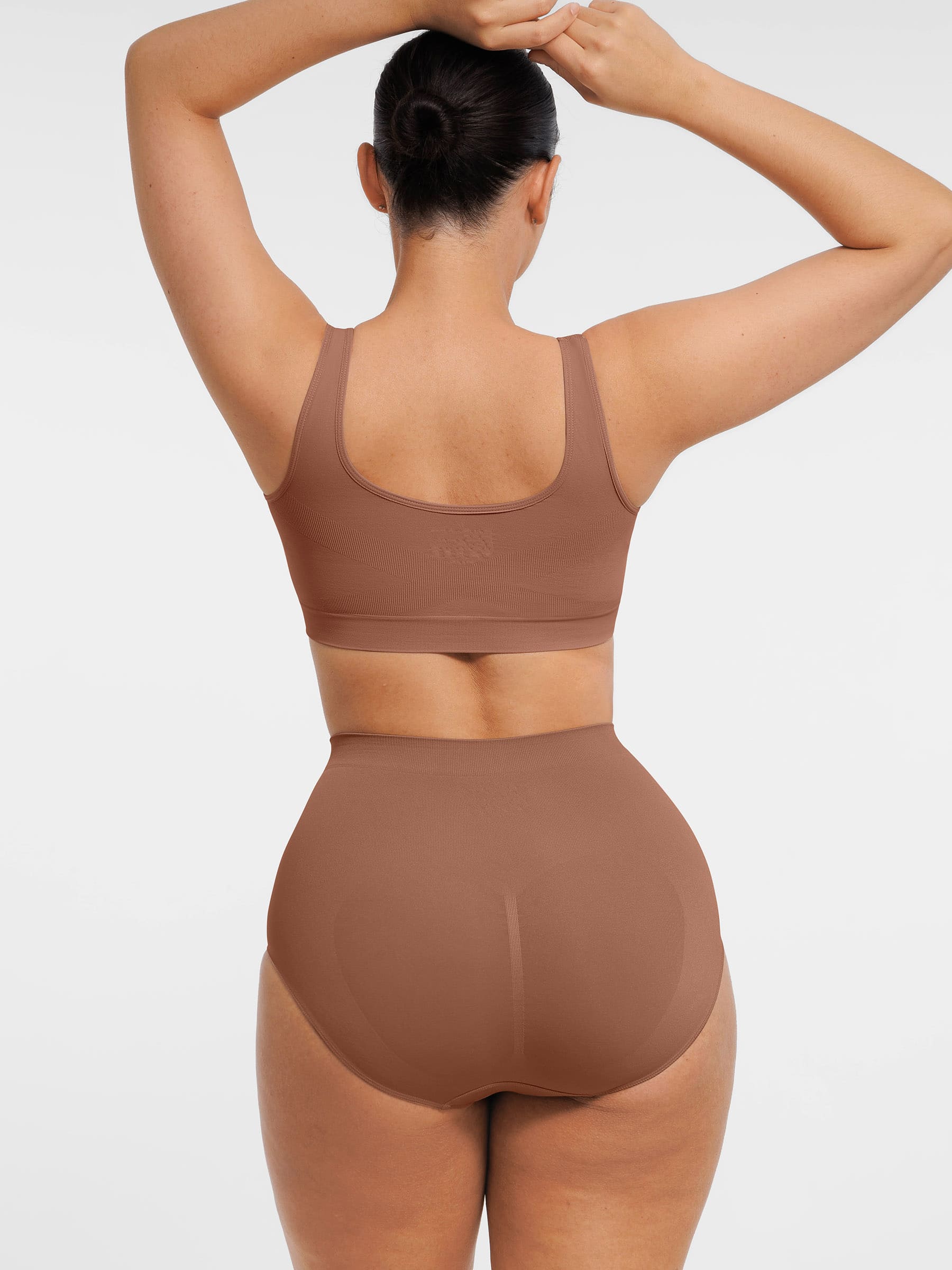 Conjunto de sujetador de tirantes anchos sin costuras y braguita moldeadora de abdomen sin costuras MyCurve