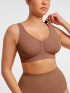 Conjunto de sujetador de tirantes anchos sin costuras y braguita moldeadora de abdomen sin costuras MyCurve