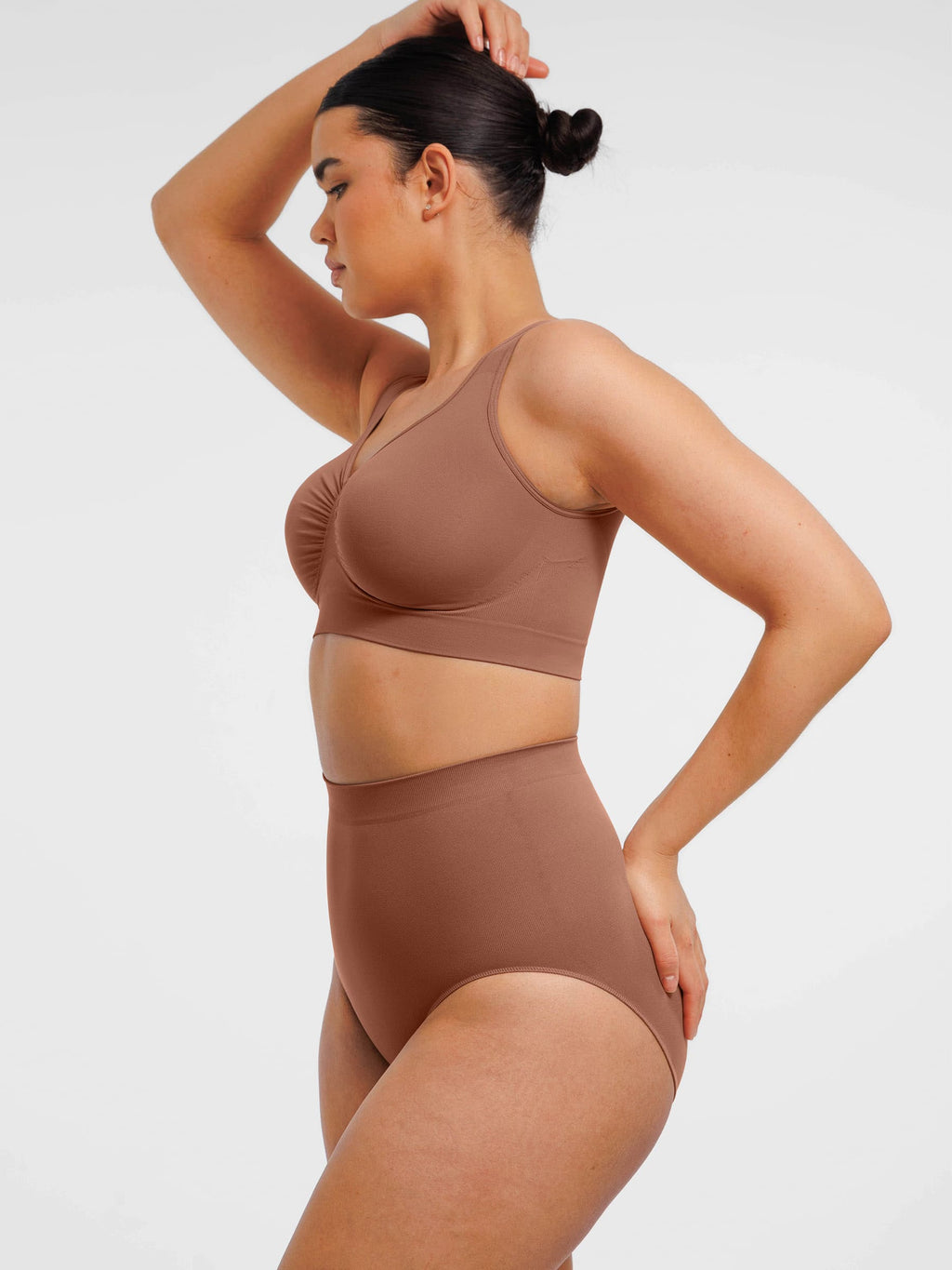 Conjunto de sujetador de tirantes anchos sin costuras y braguita moldeadora de abdomen sin costuras MyCurve