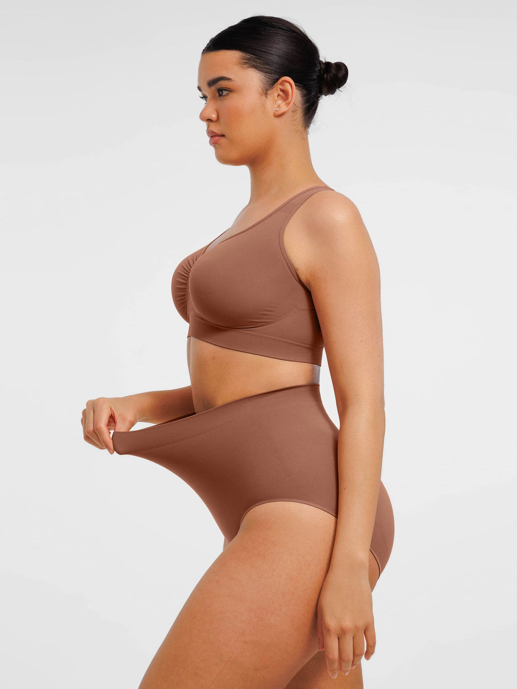 Conjunto de sujetador de tirantes anchos sin costuras y braguita moldeadora de abdomen sin costuras MyCurve