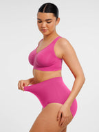 Conjunto de sujetador de tirantes anchos sin costuras y braguita moldeadora de abdomen sin costuras MyCurve