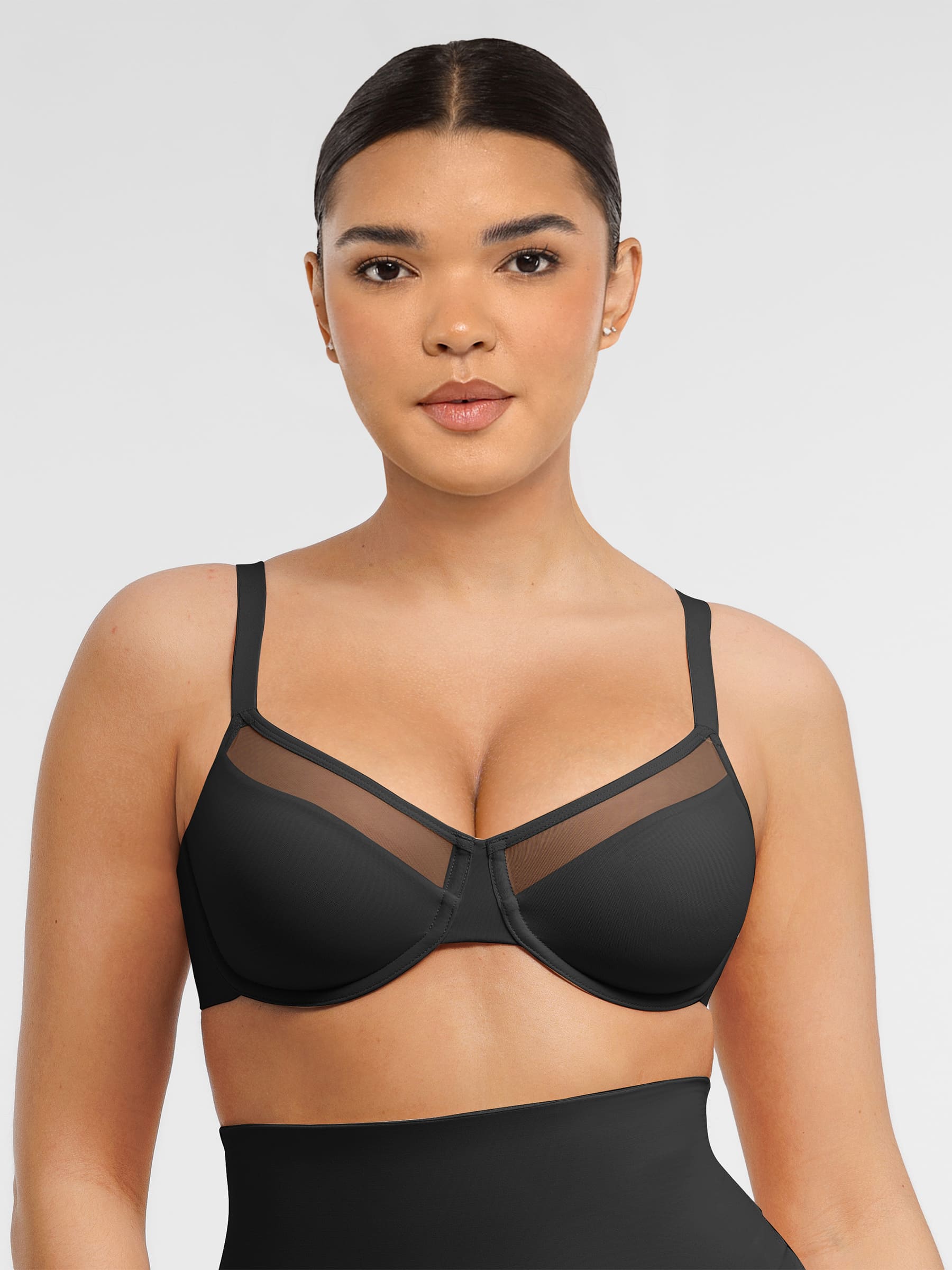 MyCurve Sheer Mesh Full Coverage Unpadded Underwire Bra