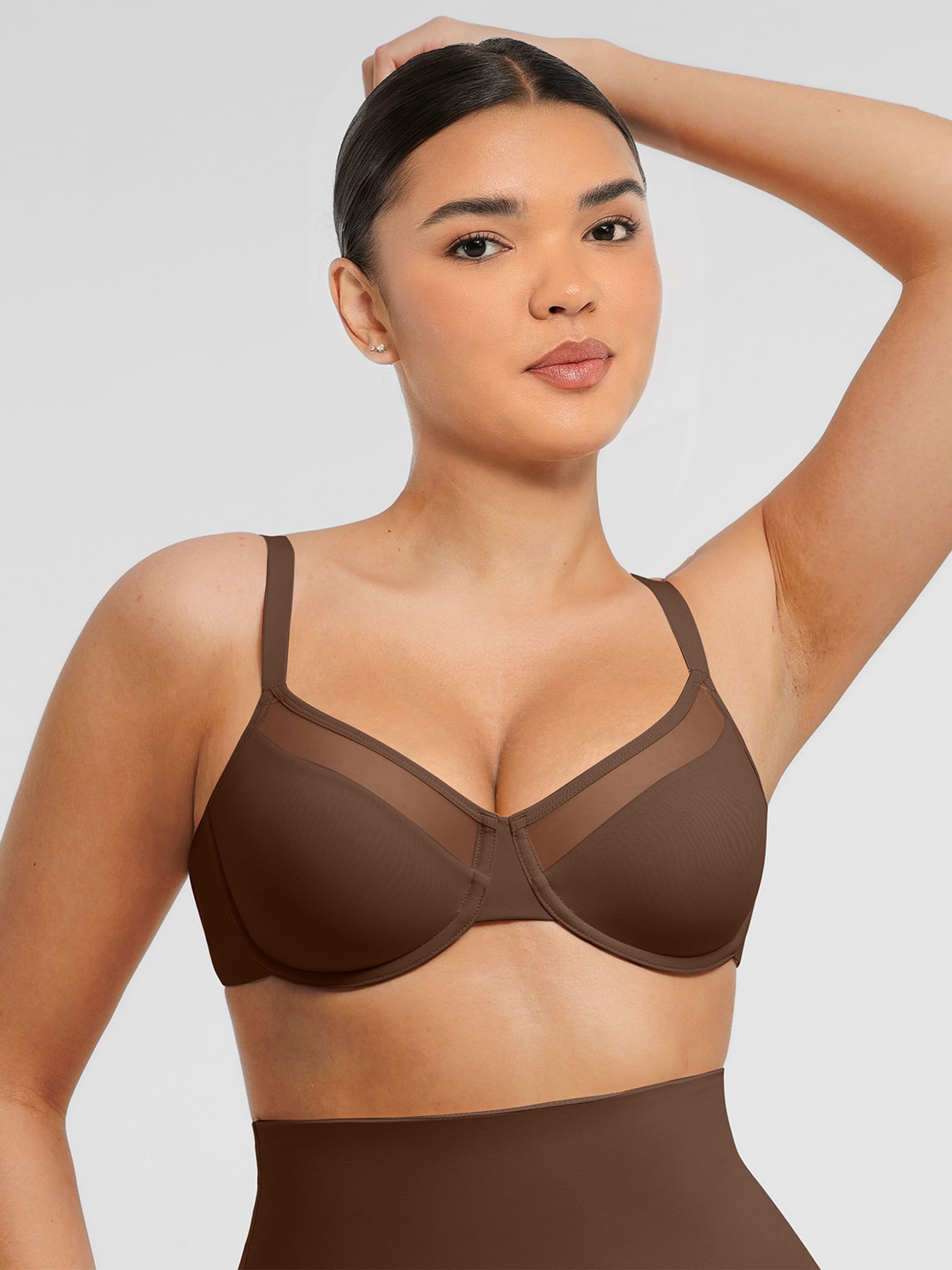 MyCurve Sheer Mesh Full Coverage Unpadded Underwire Bra