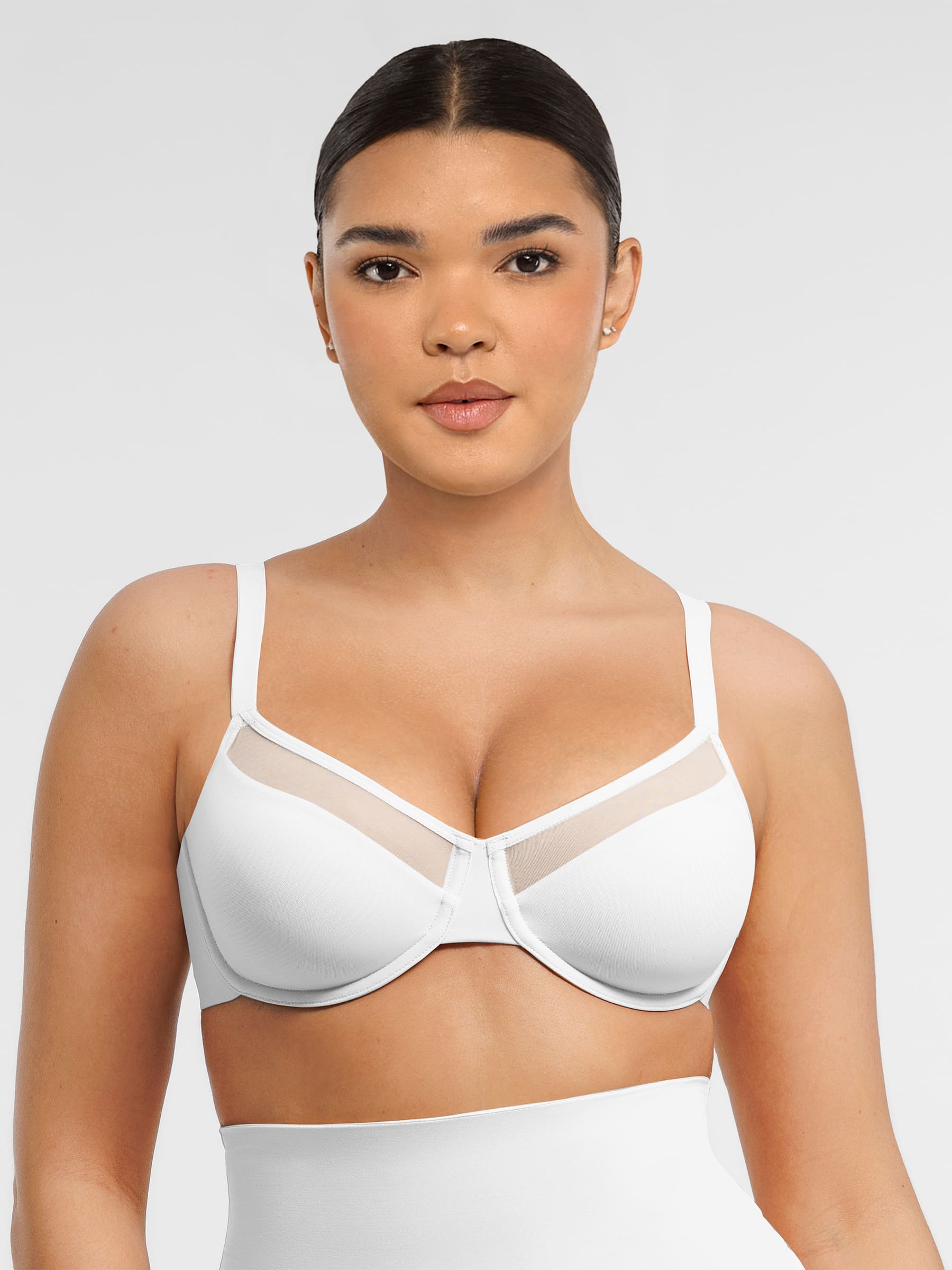 MyCurve Sheer Mesh Full Coverage Unpadded Underwire Bra