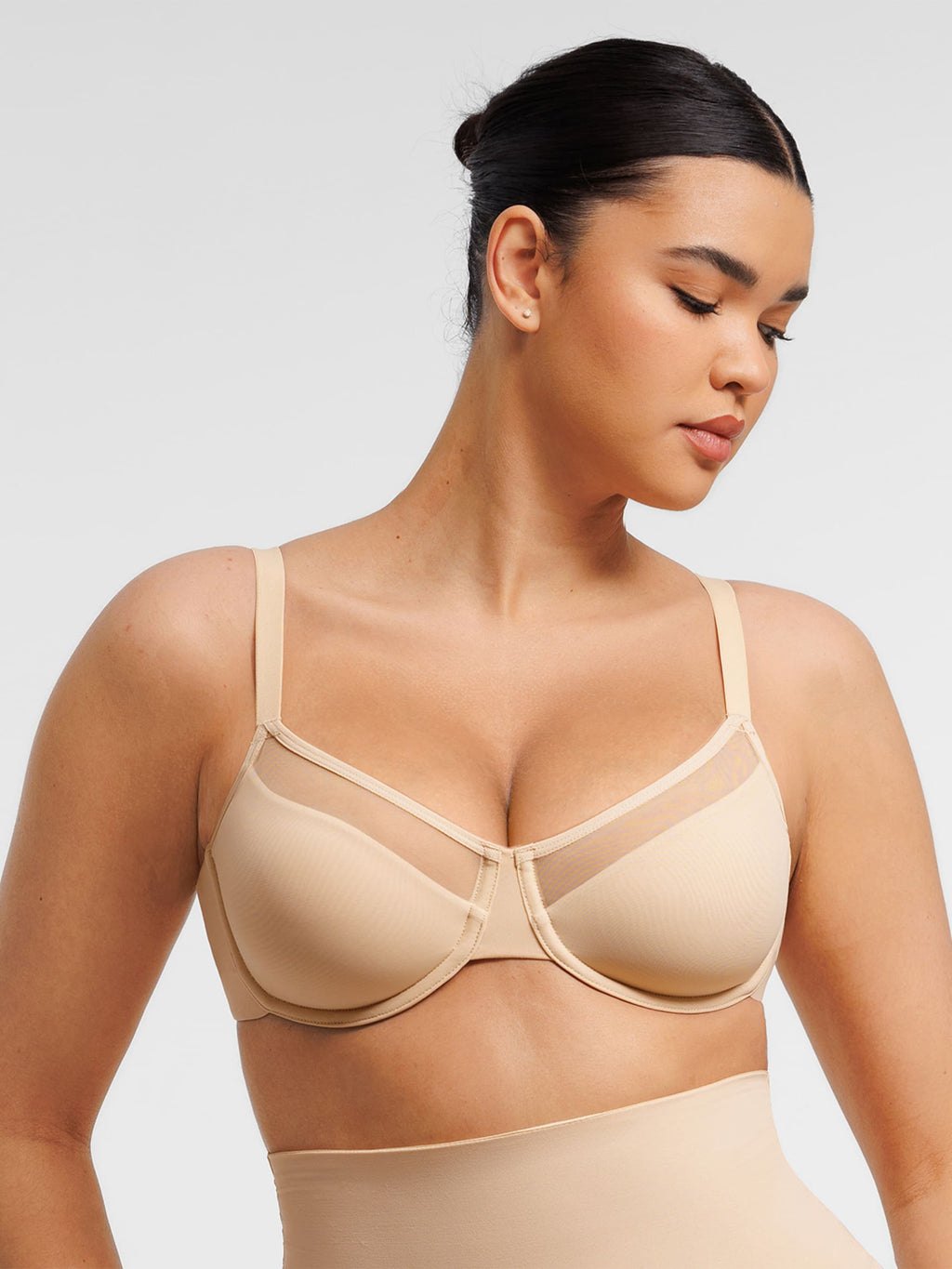 MyCurve Sheer Mesh Full Coverage Unpadded Underwire Bra