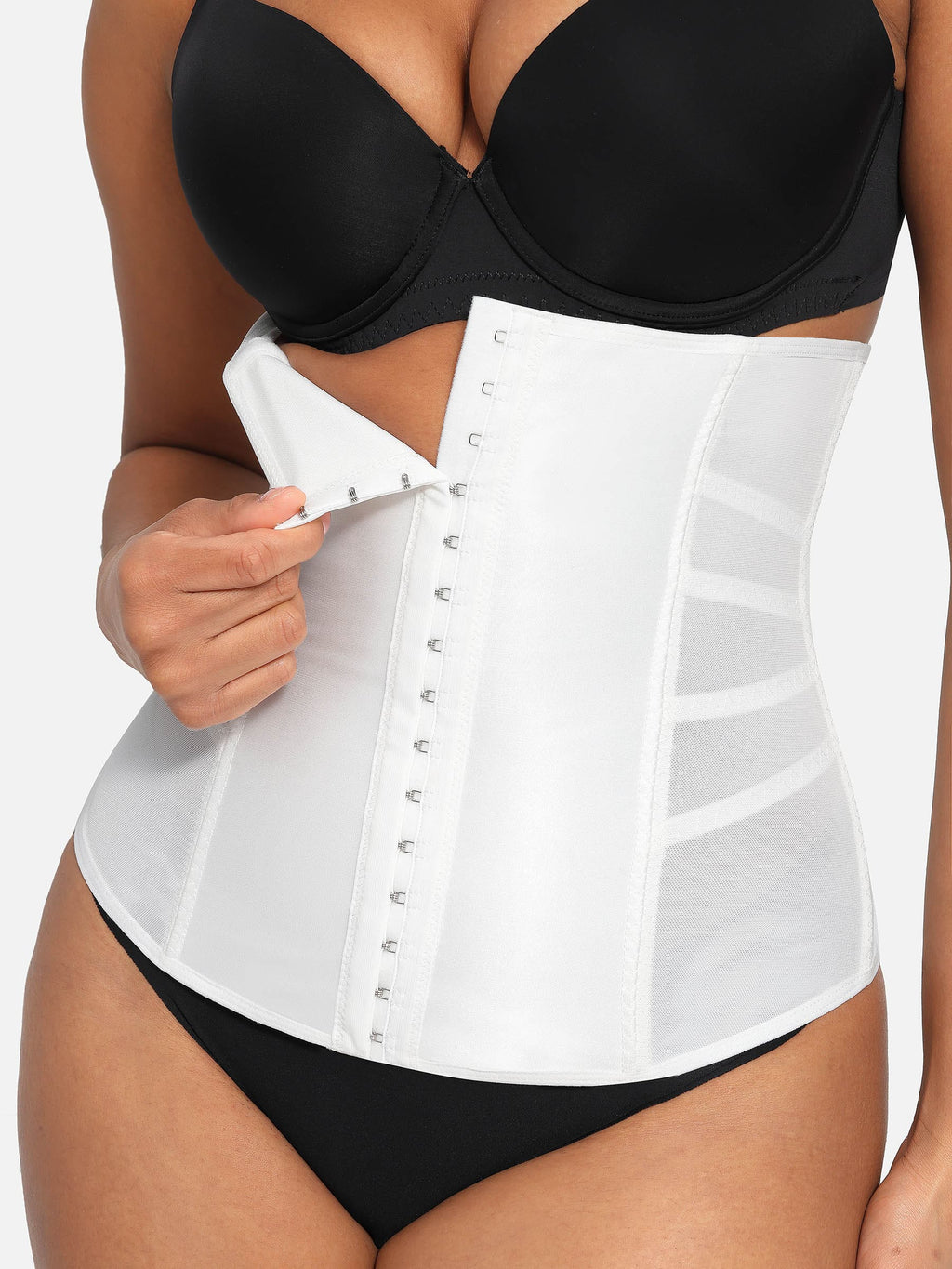 Faja moldeadora de cintura MyCurve para mujer: corsé de malla con varillas de acero