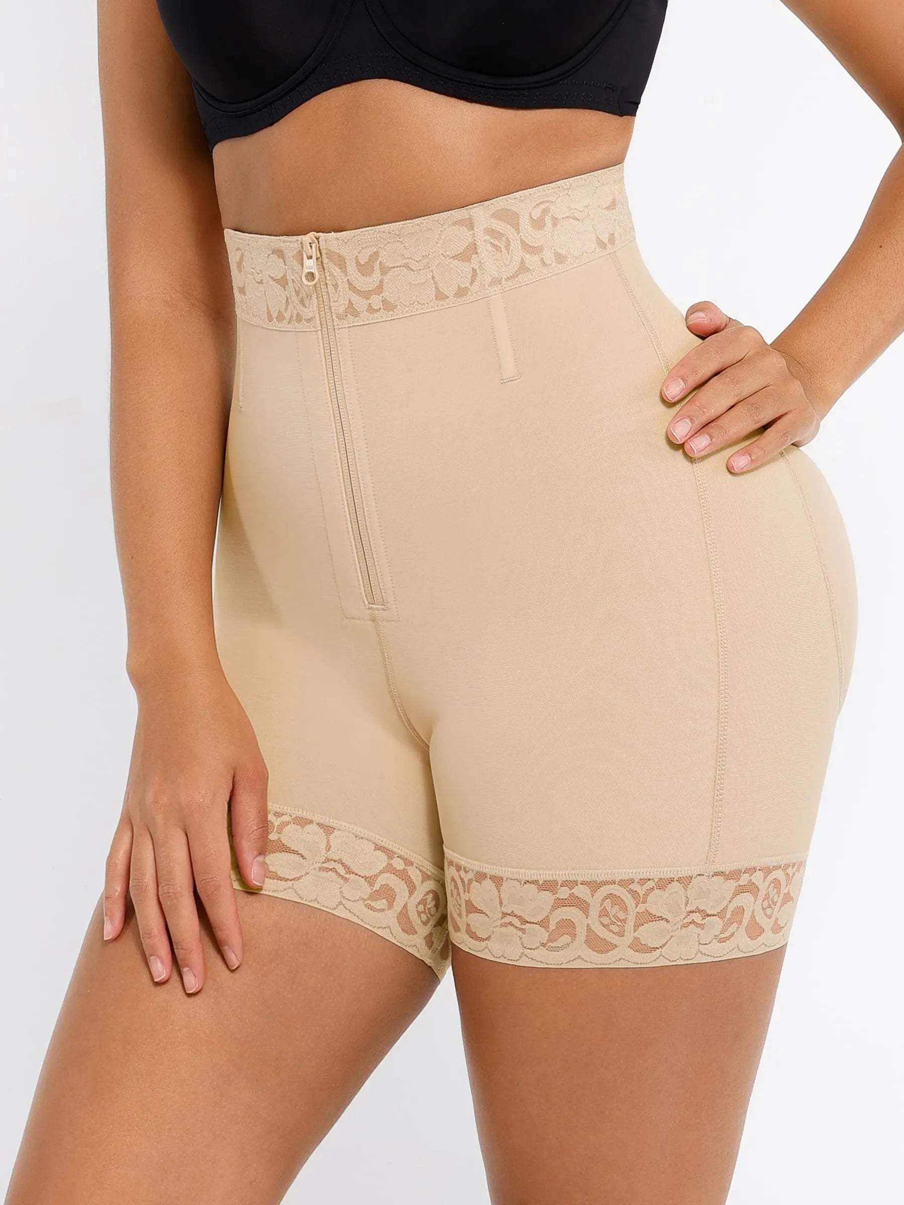 MyCurve Tummy Control Shaping Shorts Butt Lifter with Clasps and Zipper