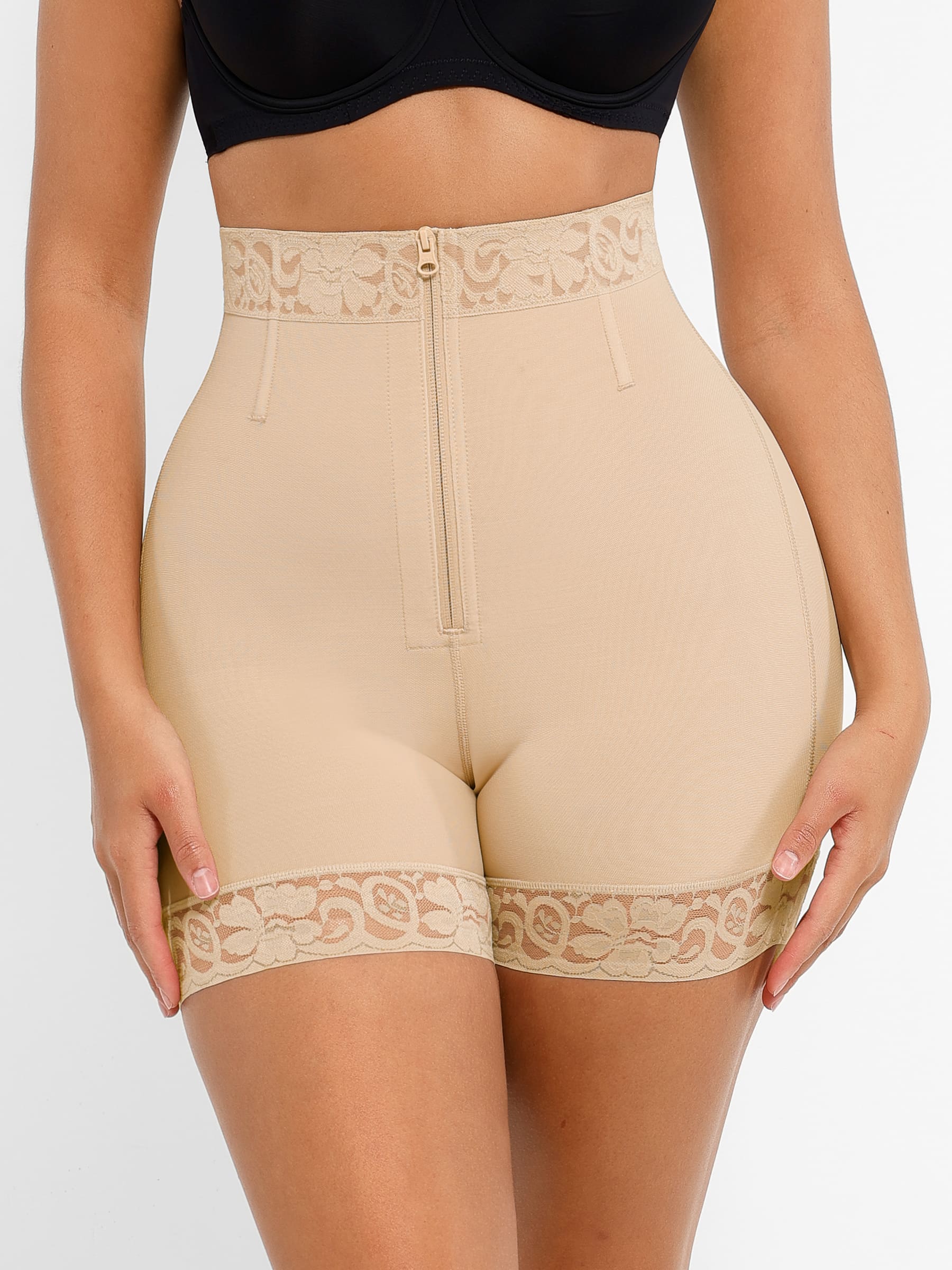MyCurve Tummy Control Shaping Shorts Butt Lifter with Clasps and Zipper