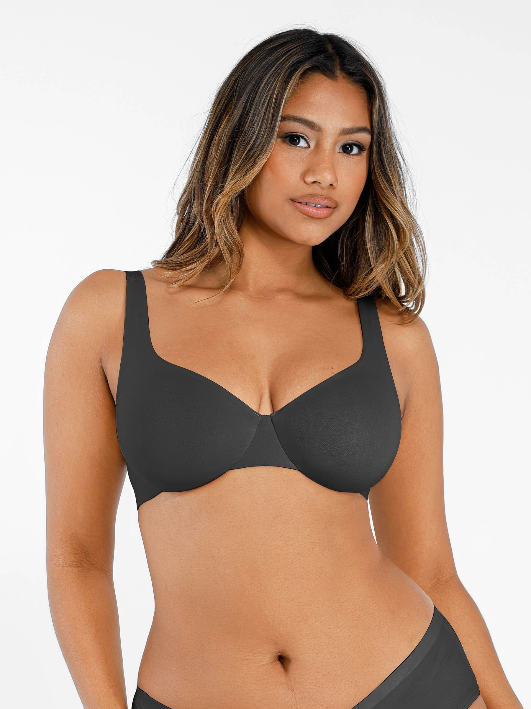 MyCurve Underwire Adjustable Deep V-neck Bra