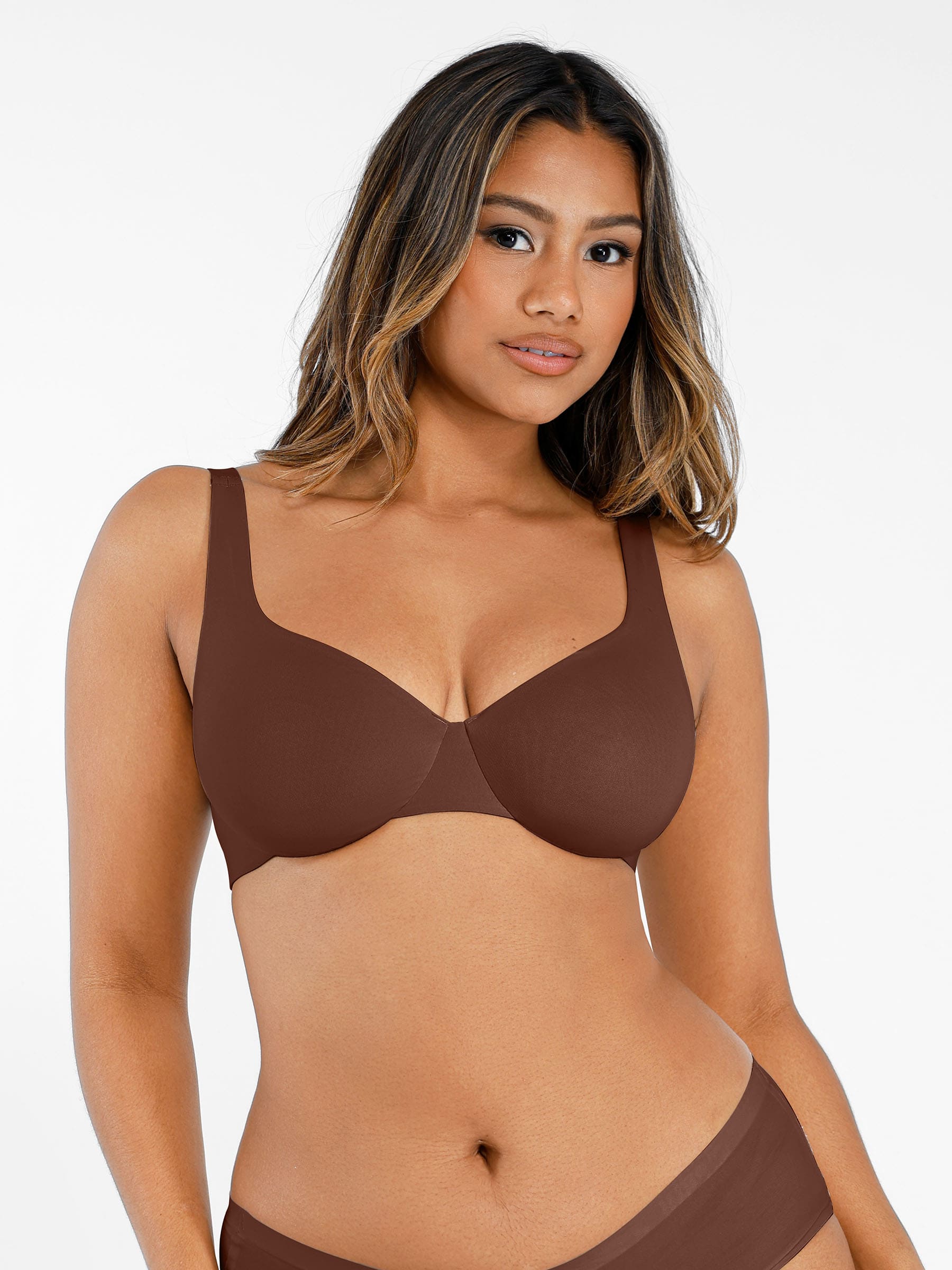 MyCurve Underwire Adjustable Deep V-neck Bra